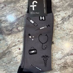 Foot Traffic Gray Medical Design Men's Socks